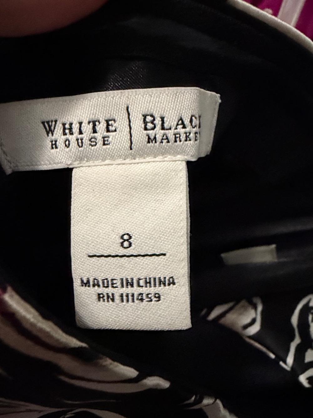 White House Black Market Black Silk Floral Halter Dress with Pink Accents - Picture 2 of 3